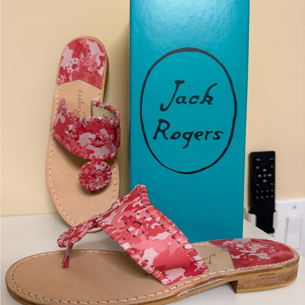 Jack Rogers Women's Floral Sandals - Pink and White or Camo